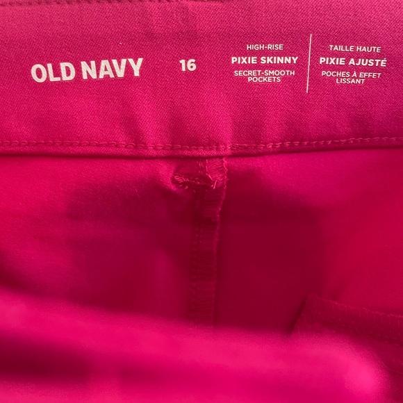 Old Navy Pixie High-Rise Secret Smooth Pockets Pockets Hot Pink Size 16 - Picture 4 of 7